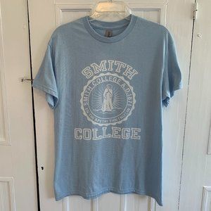 Smith College T-shirt, NWOT, Sky Blue, Medium